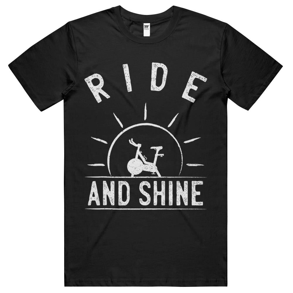 Ride And Shine Funny Indoor Spinning Spin Class Workout Gym T Shirts