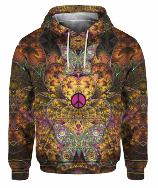 Hippie Butterfly Peace Sign 3D All Over Print Shirts For Men & Women, Gift For Hippie Soul, Hippie Lover