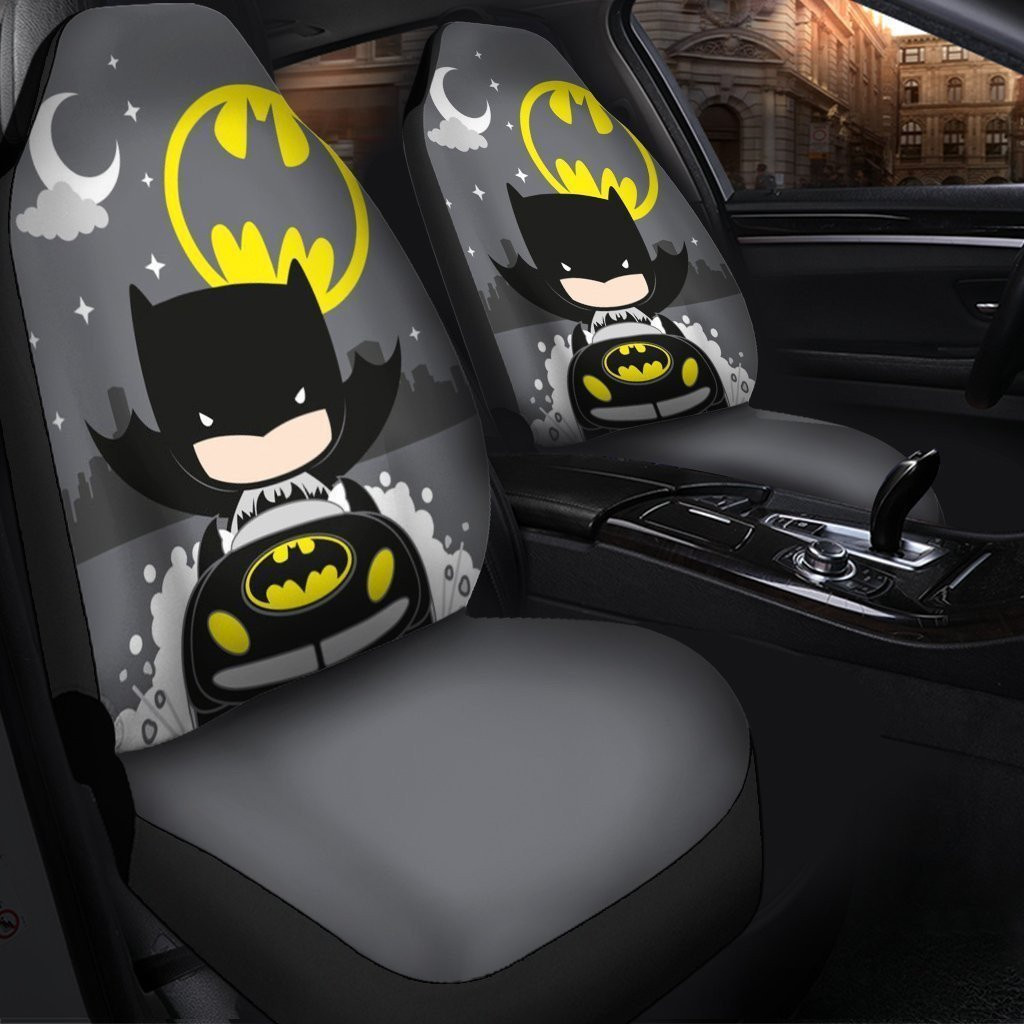 Batman Chibi Cute Car Seat Covers Amazing Best Gift Ideas – Seat Covers With Leather Pattern Print Will Get 2 Pcs