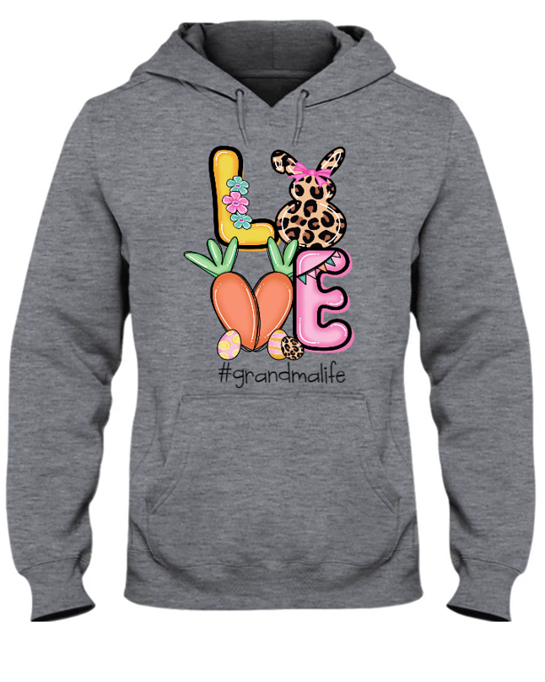 Love Grandma Life Bunny Easter Day Hoodie