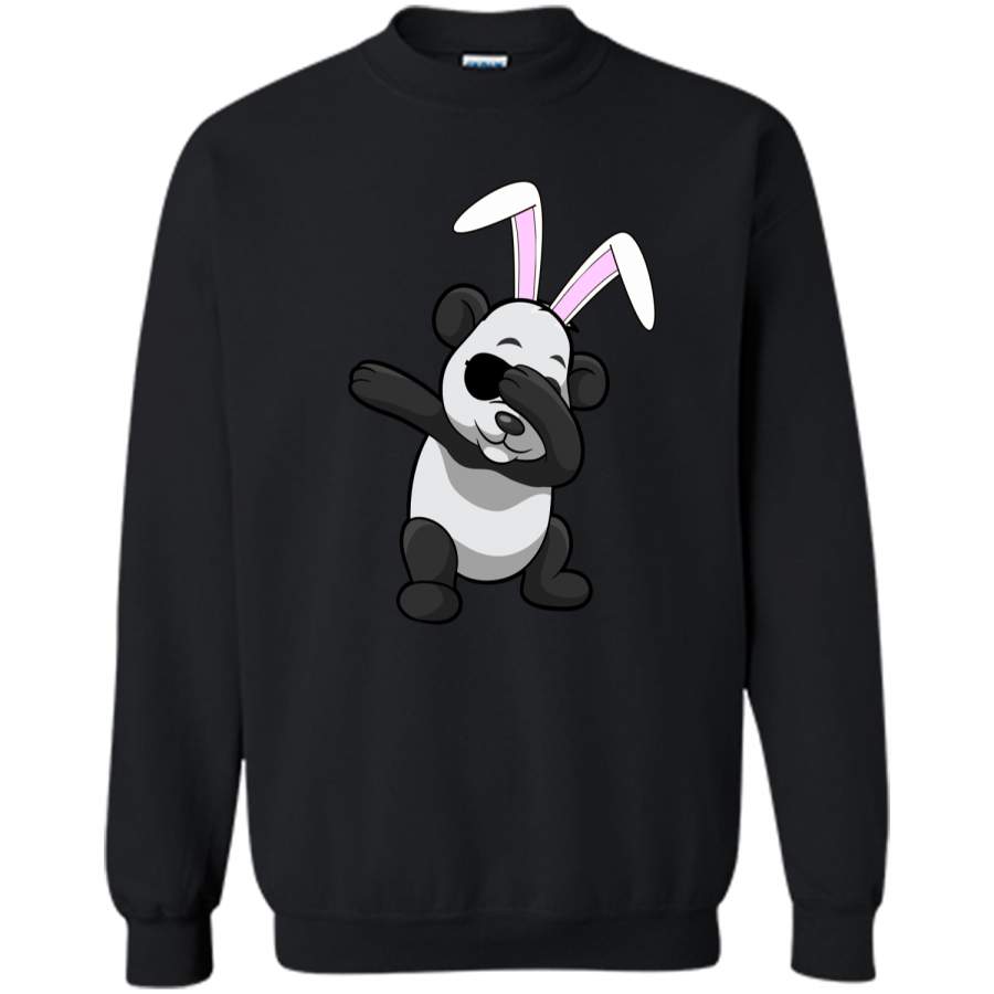 Dabbing Easter Bunny Shirt Panda Ears Dab Boys Girls Kids Printed Crewneck Pullover Sweatshirt 8 oz