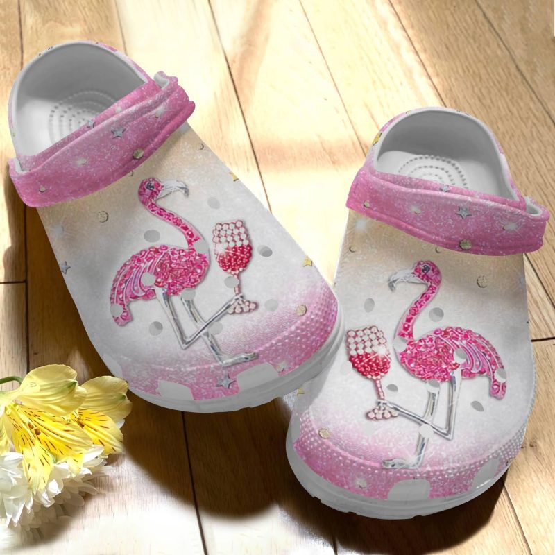 Flamingo And Wine Shoes – Party Custom Shoes Birthday Gift For Women Girl Daughter Sister Niece Friend