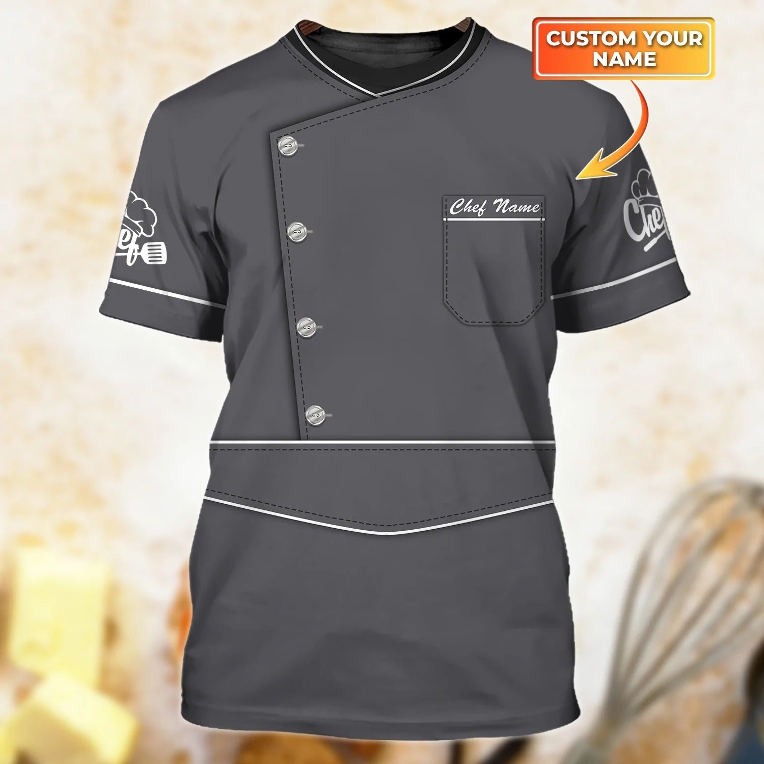 Custom Name 3D T Shirt For Master Chef, Dad Chef Shirt, Present To Master Chef, Shirt For Chef