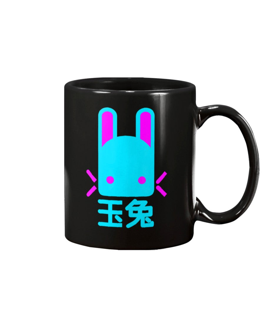 Jade Rabbit Japanese Black Mugs