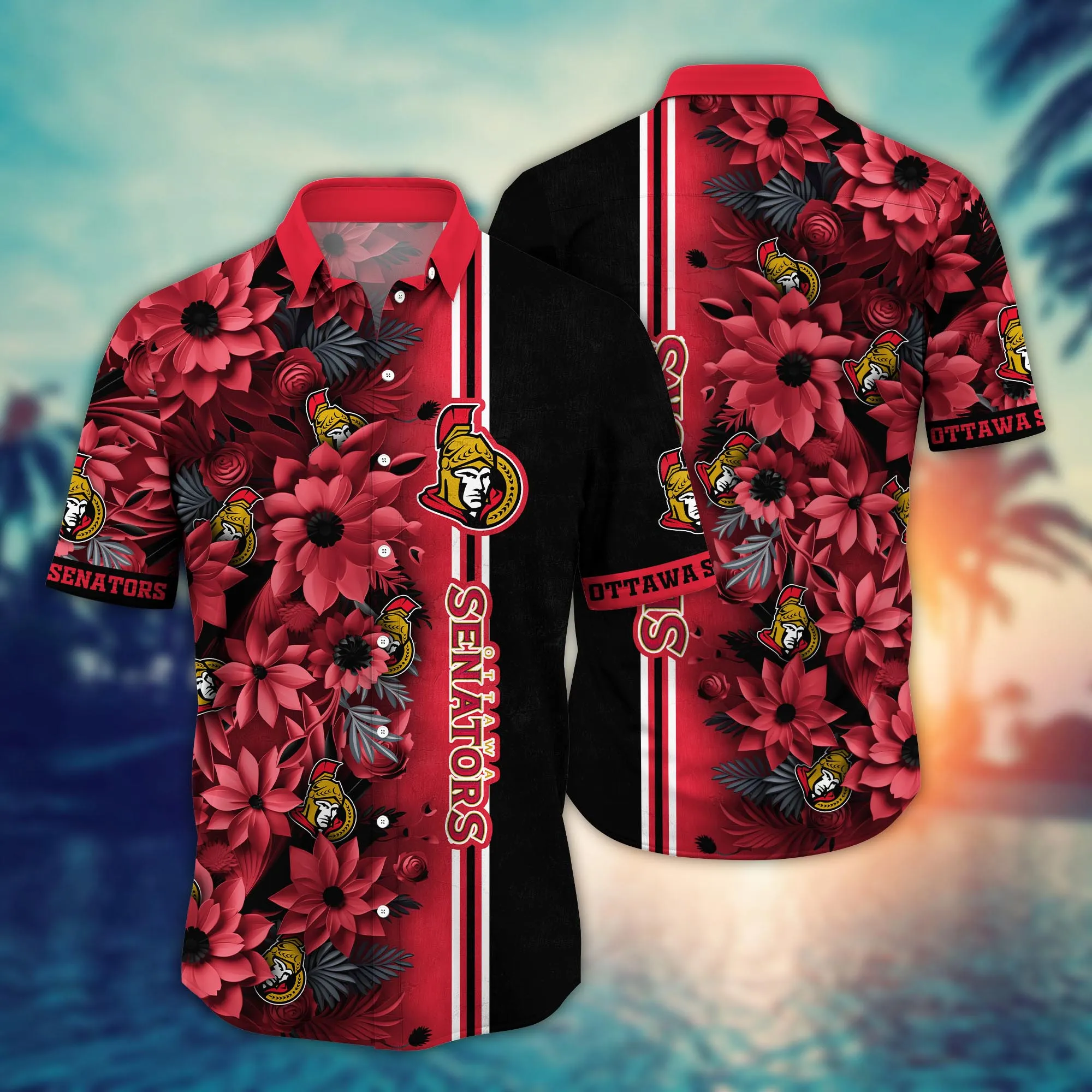 Ottawa Senators Nhl Hawaiian Shirt Custom Vacation Spots Aloha Shirt