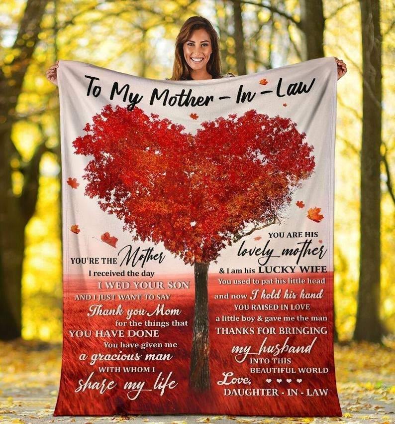 To My Mother-In-Law You Are The Mother I Recevied The Day  – Gift For Mom For Mother’S Day, Unique Gifts Home Decor Gift For Family – Sherpa Blanket Fleece Blanket