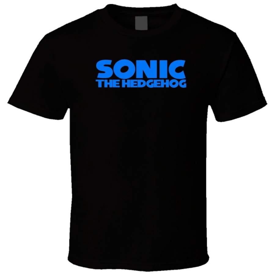 Sonic The Hedgehog Logo New Hot Sale Black Men T Shirt Cotton Size S – 3XL