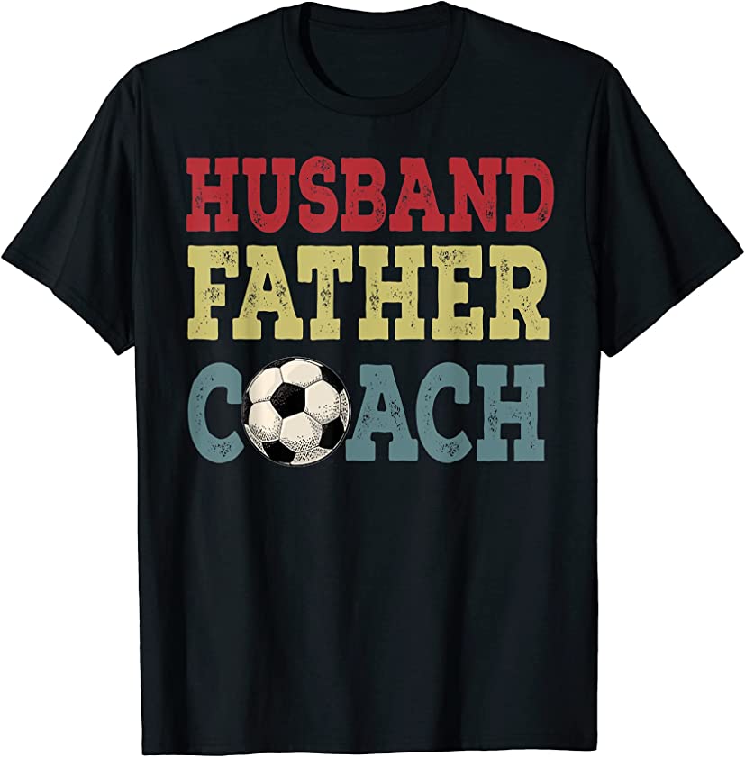 Vintage Husband Father Coach Happy Father’s Day Football T-Shirt