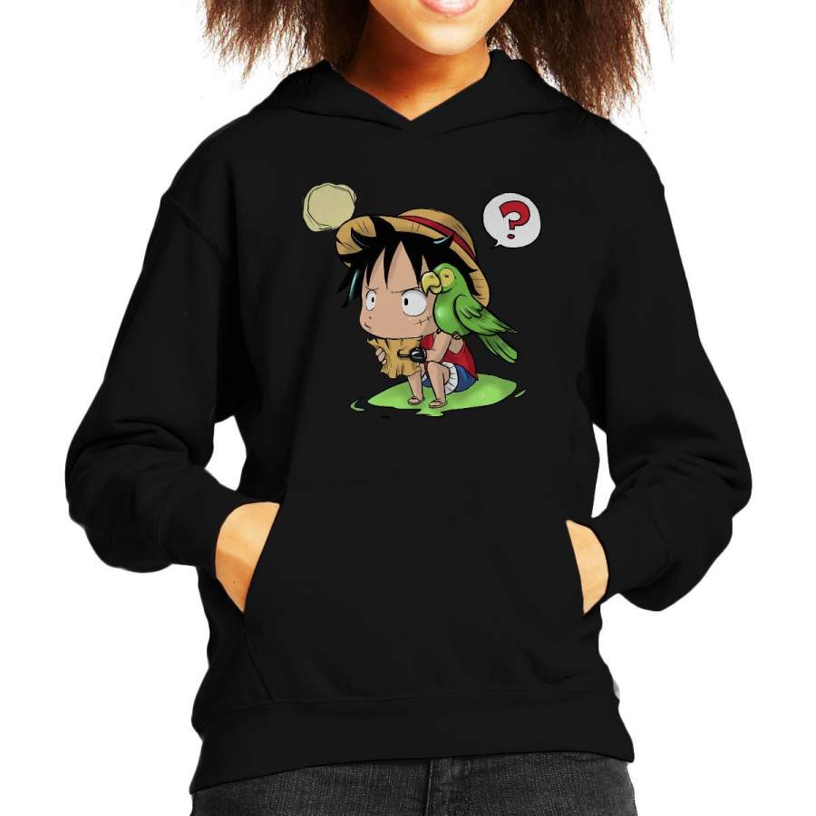 Chibi Monkey D Luffy One Piece Kid’s Hooded Sweatshirt