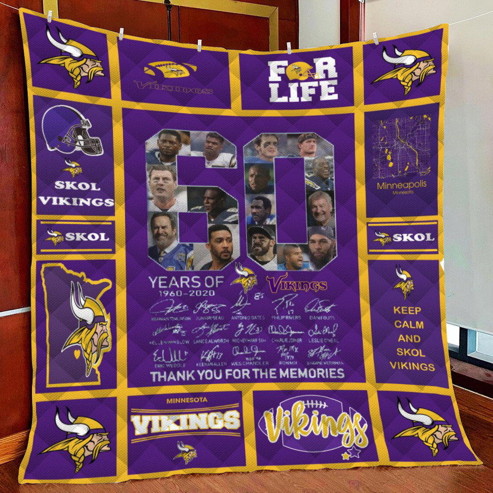 Minnesota Vikings Fleece Blanket Quilt Blanket For Bed