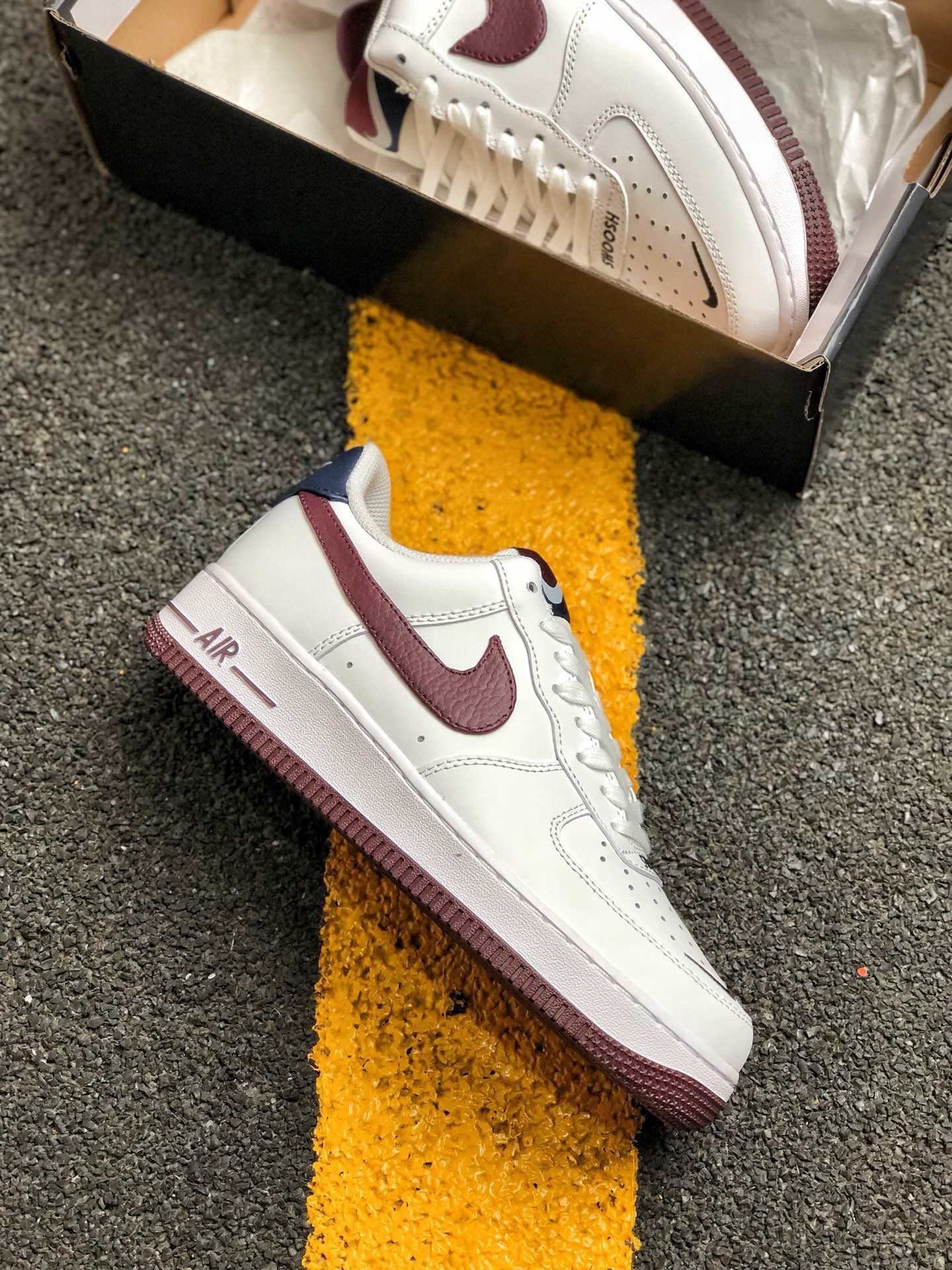 Nike Air Force 1 White Burgundy AH0287-105 5339969