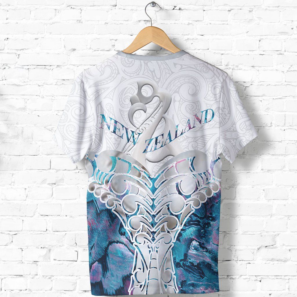 New Zealand Shirt, Whale Tail Paua Shell Manaia T-Shirt K5