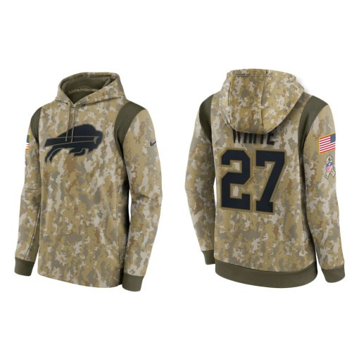 Tre’Davious White Buffalo Bills Camo 2021 Salute To Service Veterans Day Therma Pullover Hoodie