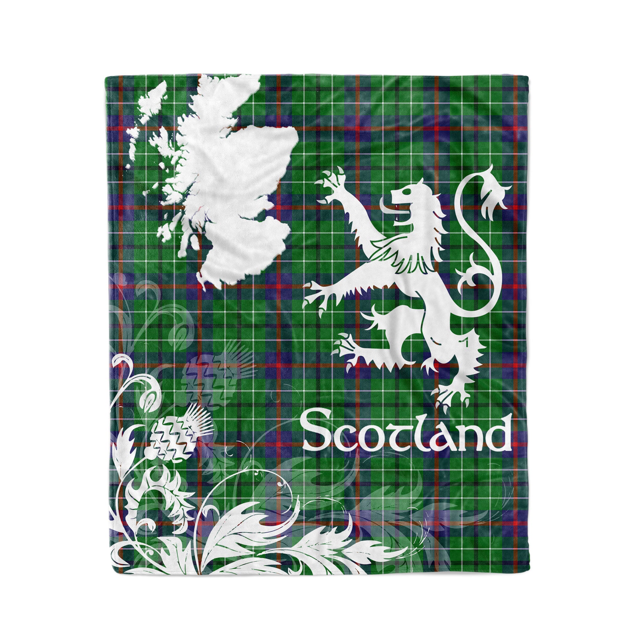 Tartan Plaid Fleece Blanket Tartan Blanket Thistle And Lion Scottish Clan Duncan Modern Plaid Blanket