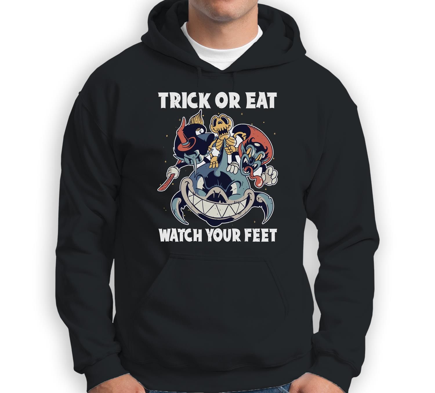 Trick Or Treat Watch Your Feet Halloween Scary Shark Lover Sweatshirt & Hoodie