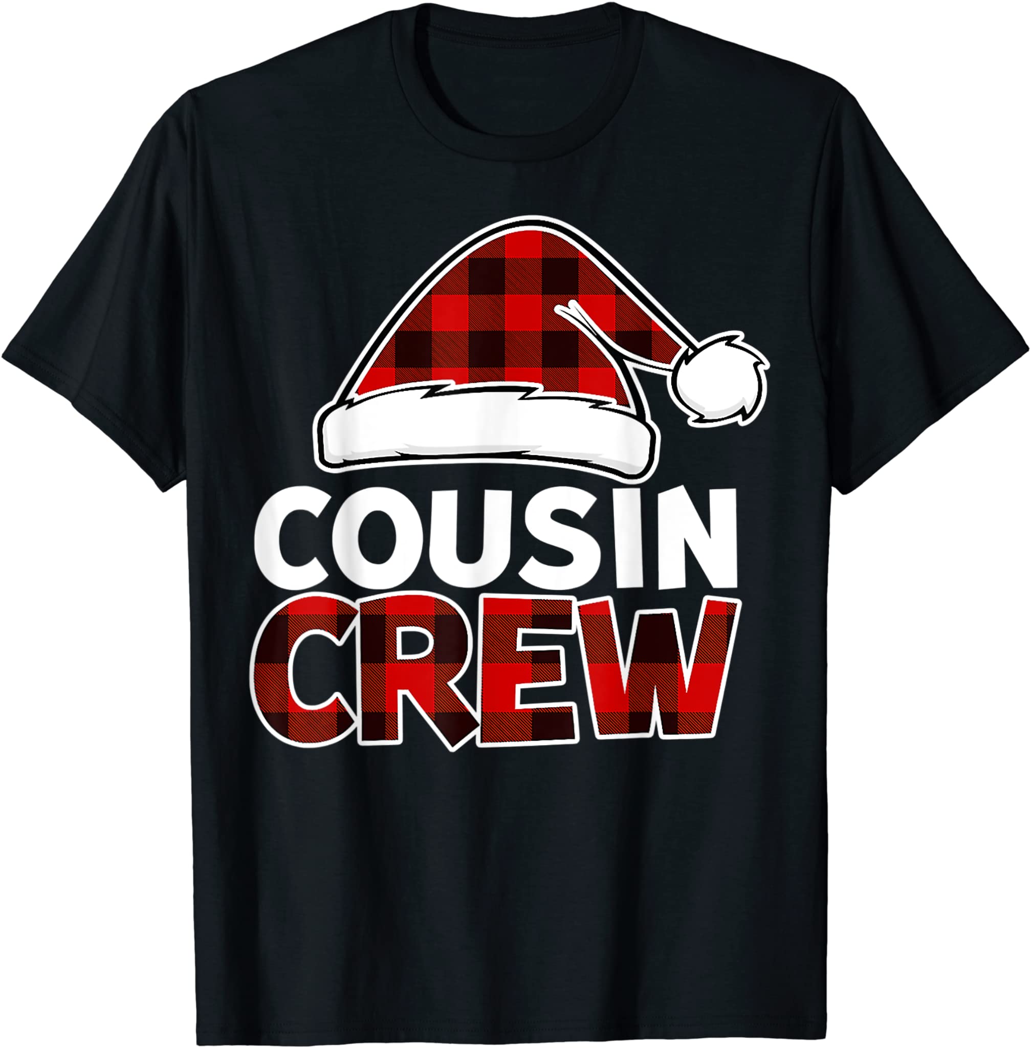 Christmas Cousin Crew Buffalo Red Plaid Pajamas Family Xmas T-Shirt