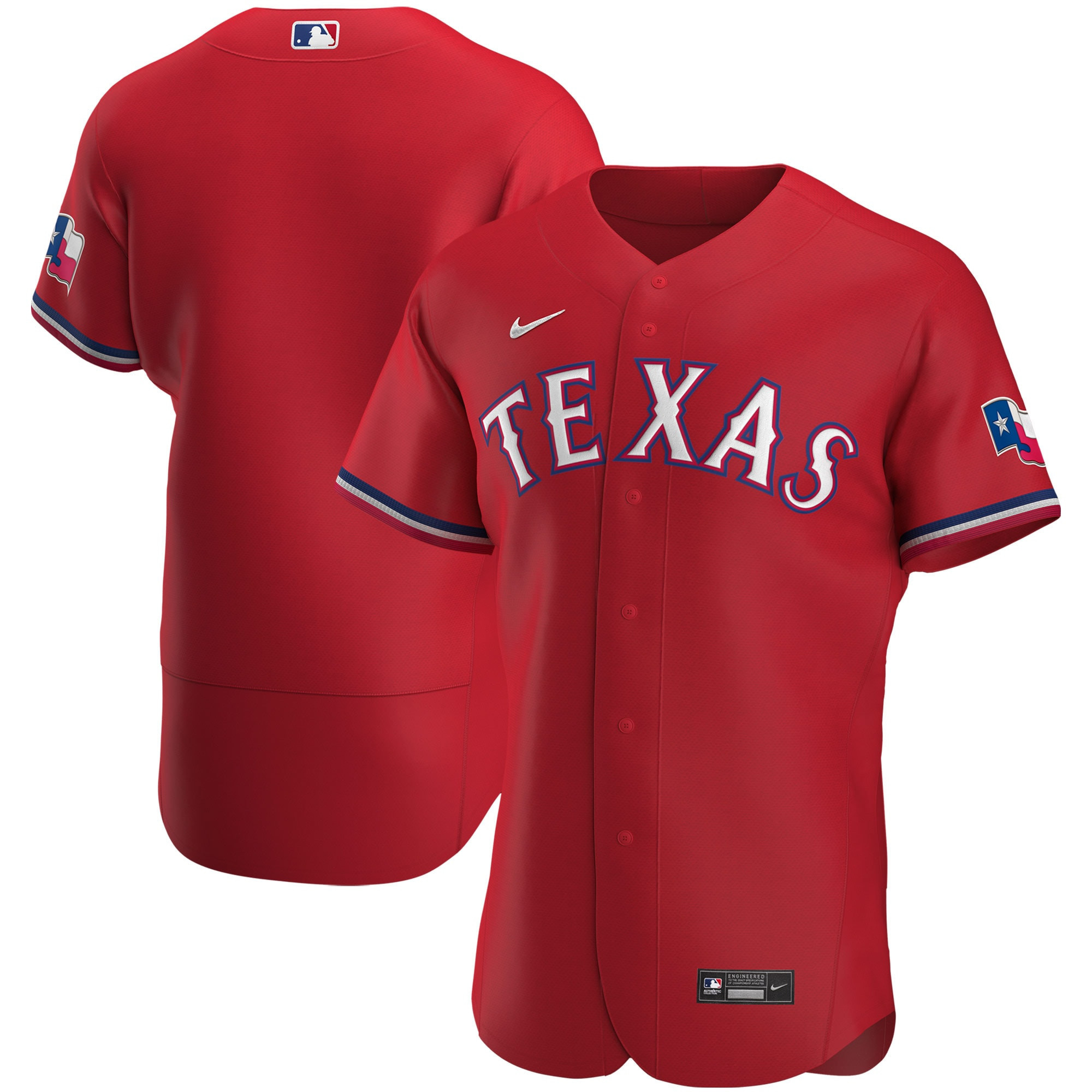 Texas Rangers Alternate Authentic Team Jersey Red MLB