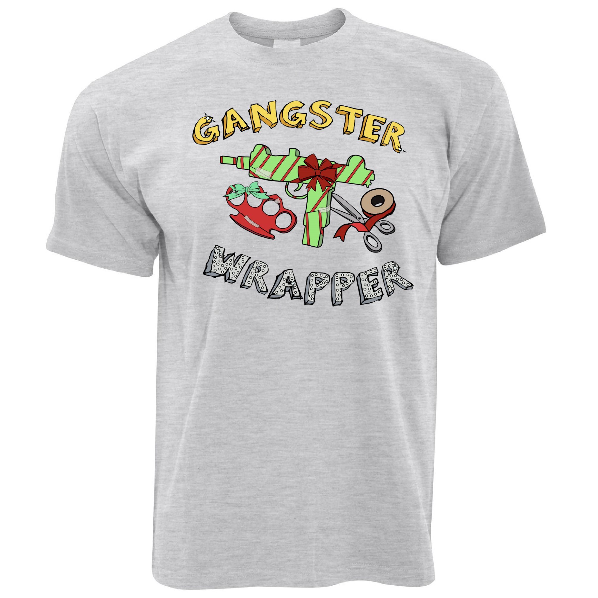 Novelty Christmas T Shirt Gangster Wrapper Xmas Pun