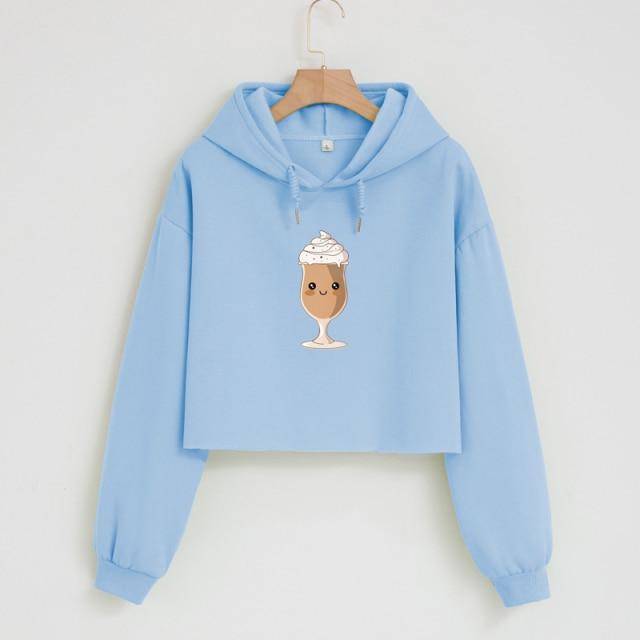 Creamy Mocha Frappuccino Cup Soft Cropped Hoodie