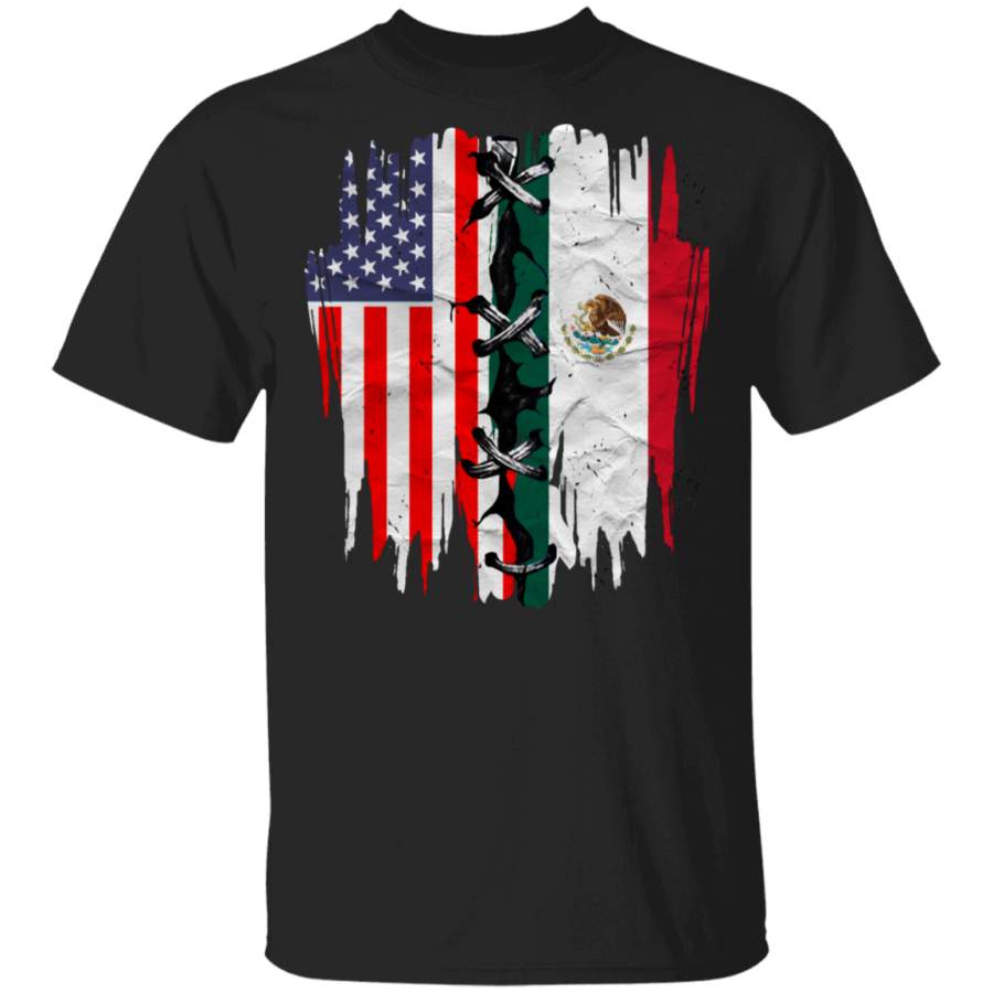 American Flag And Mexican Flag Matching Mexican Americans Mexican Descent Gifts T-Shirt