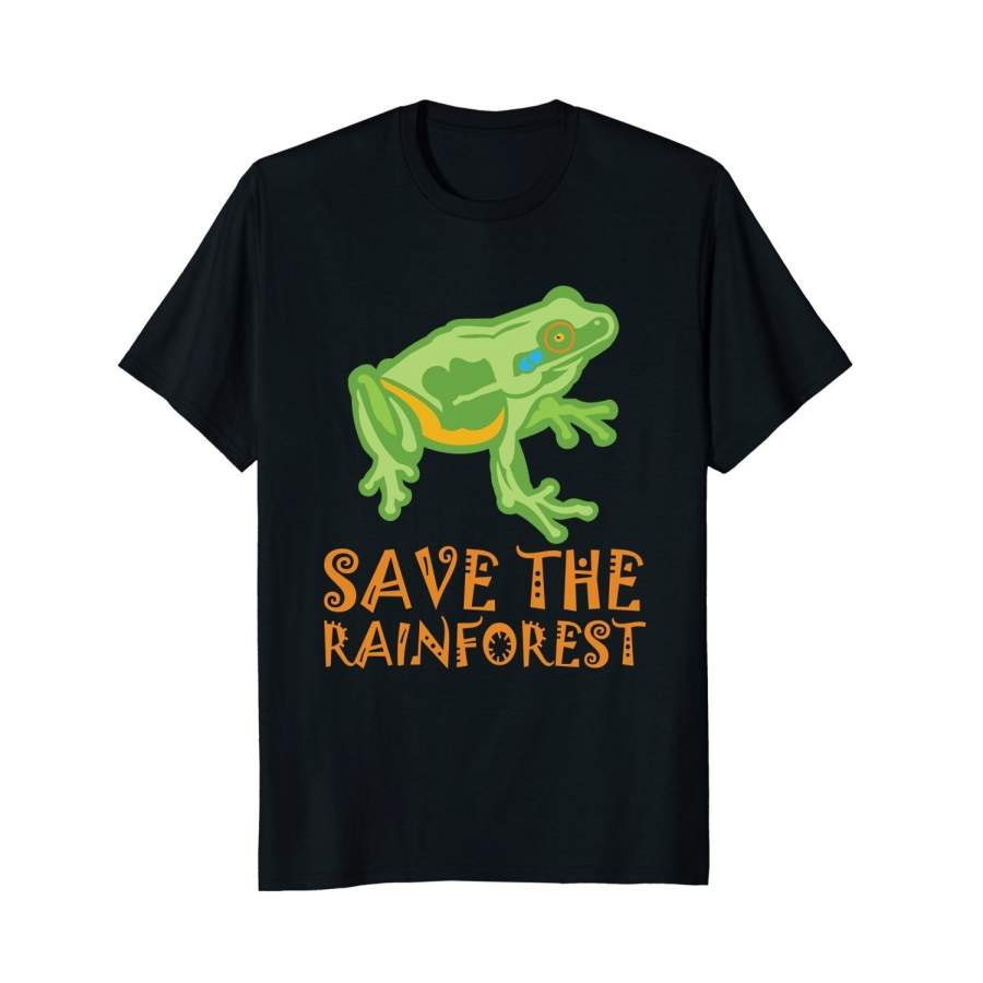 Save The Rainforest Frog T-Shirt Men’s Cotton T-shirt Short Sleeve T-shirt