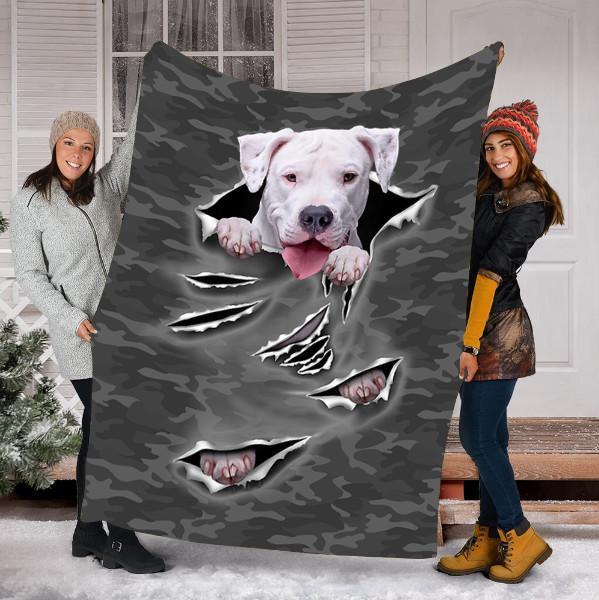 Personalized Dog Gift – Dogo Argentino Puppy Scratch For Dog Lovers – Fleece Blanket