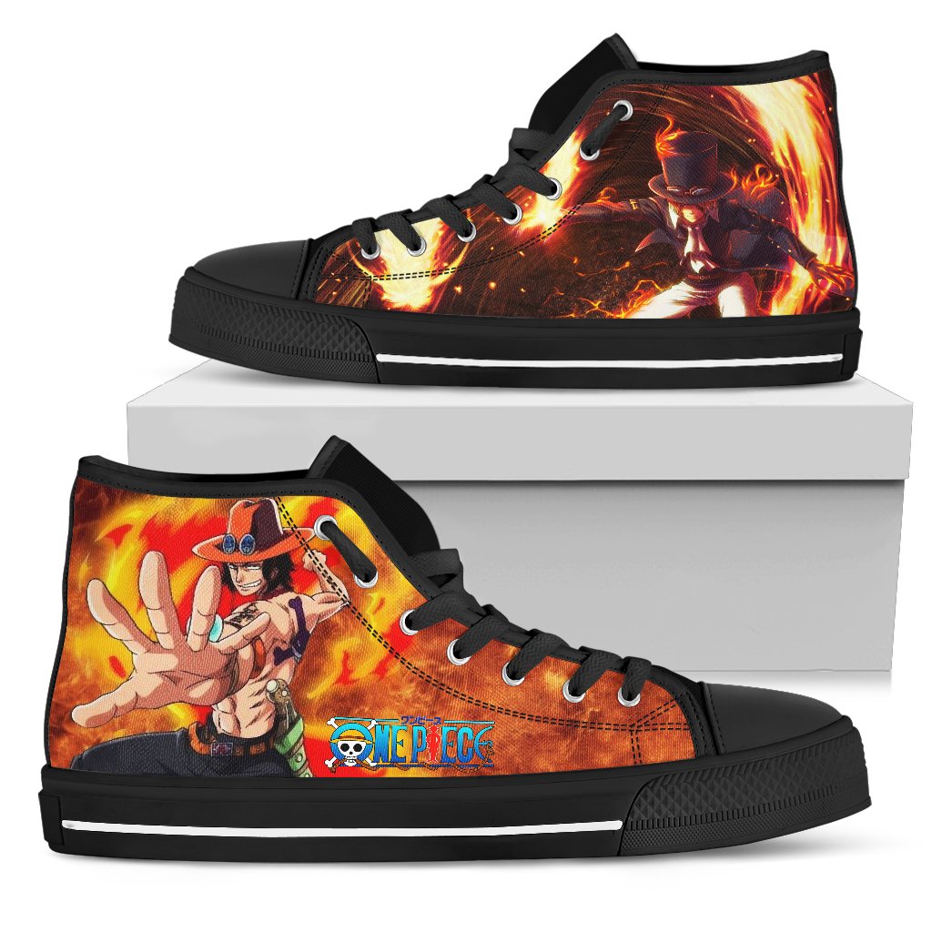 One Piece Sneakers Sabo High Top Shoes Great Gift