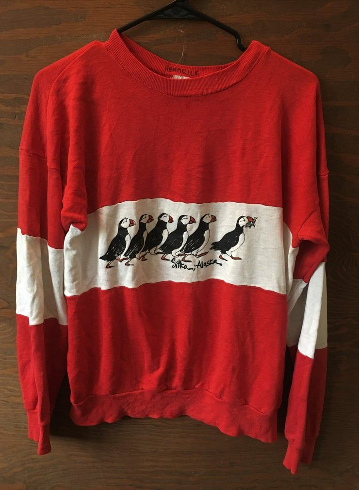 Vintage Des Ann Es 1980 De Sitka Alaska Pingouins Voyage Destination Rouge 80 S Sweat Tourisme Vacances Shirt