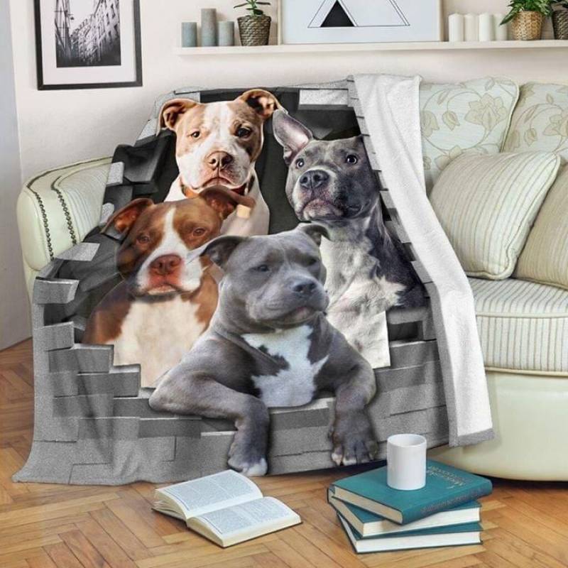 American Pit Bull Terrier Purebred Dog Breed Recognized By The United Kennel Club And American Dog Breeders Association Best Gifts For Animals Lovers Quilt Blanket