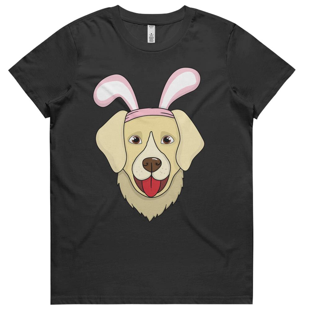 Cute Easter Labrador Dog Bunny Ears Rabbit Womens Tshirts