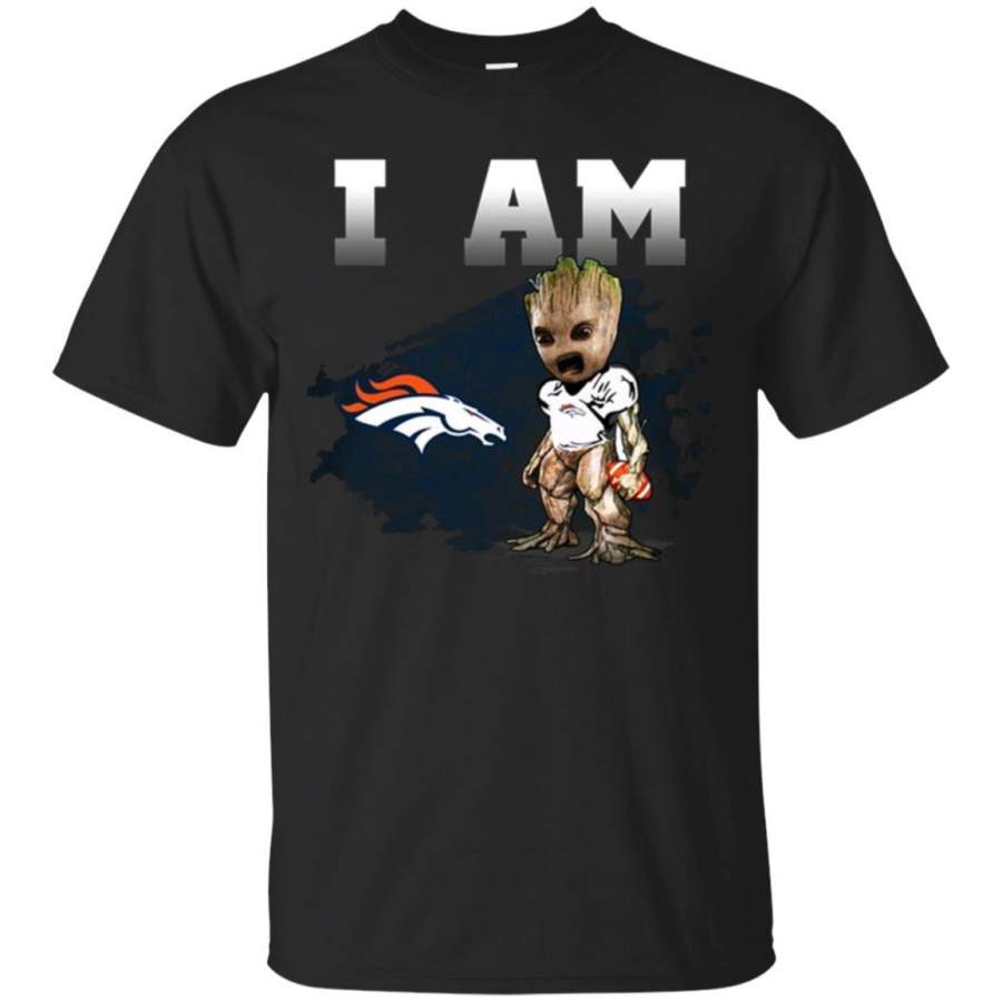 Denver Broncos I Am Groot Men Cotton T-Shirt