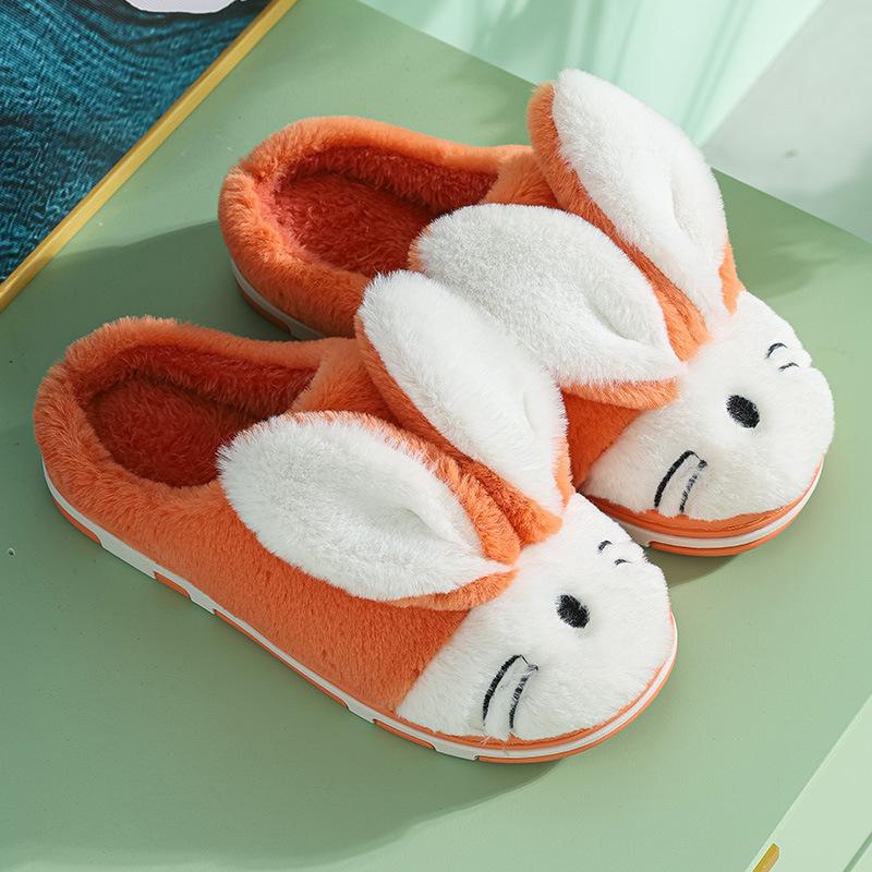 Adorable 3D Bunny Ears Winter Slippers – Women’S