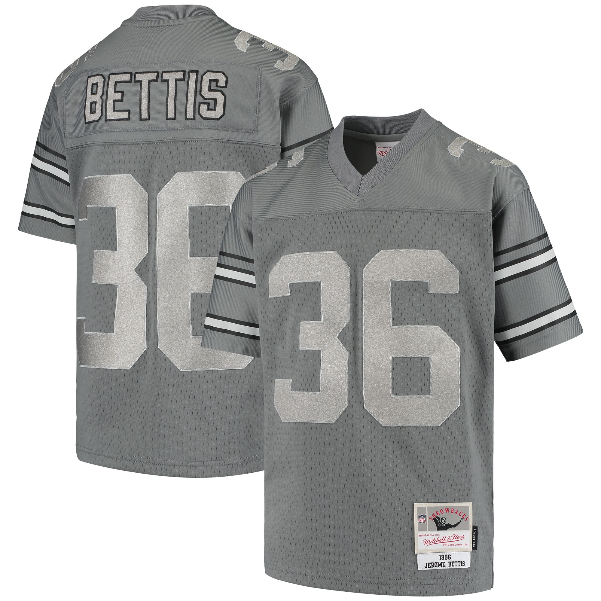 Jerome Bettis Pittsburgh Steelers Mitchell & Ness Youth 1996 Retired Player Metal Replica Jersey – Charcoal