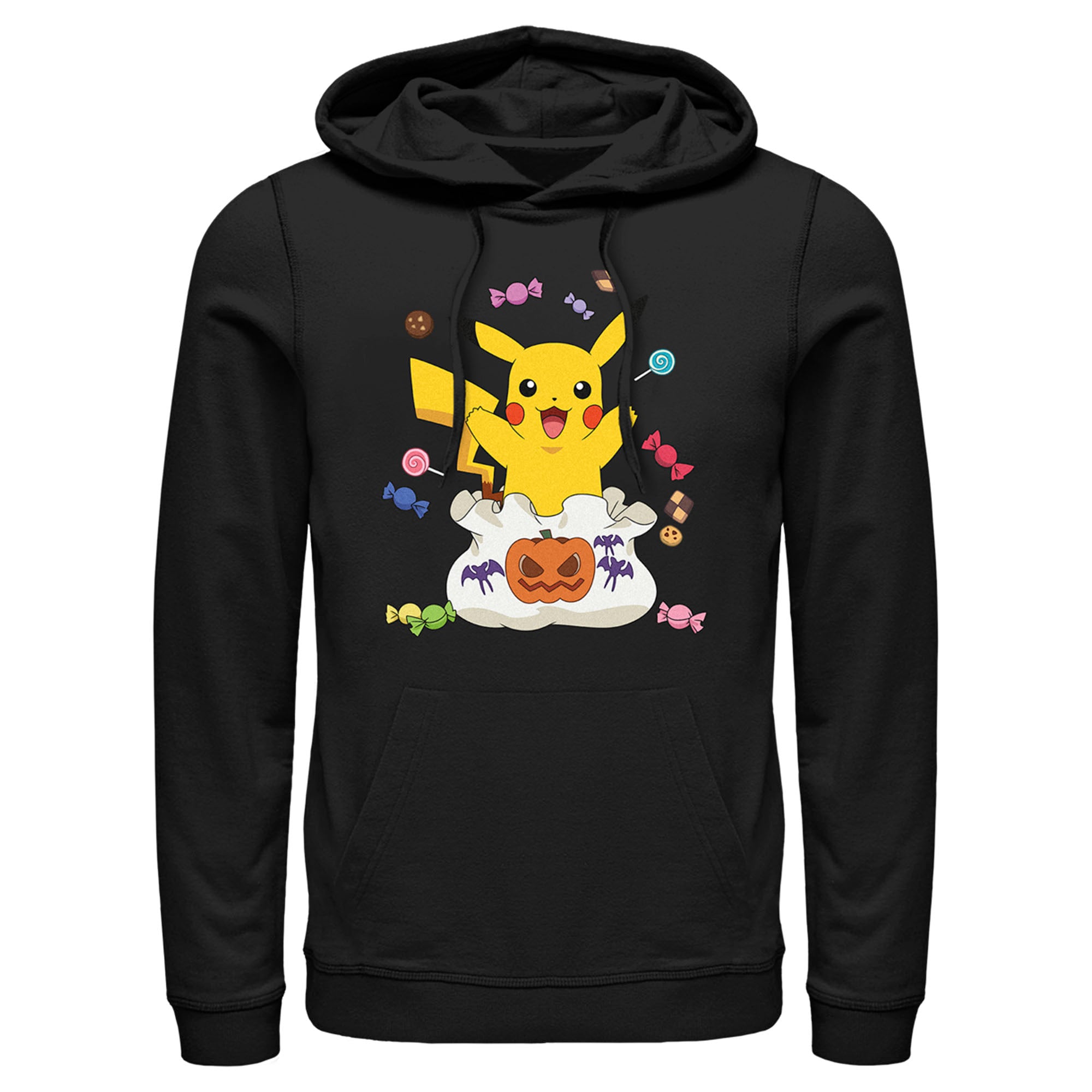 Men’S Pokemon Halloween Pikachu Candy Bag Pull Over Hoodie