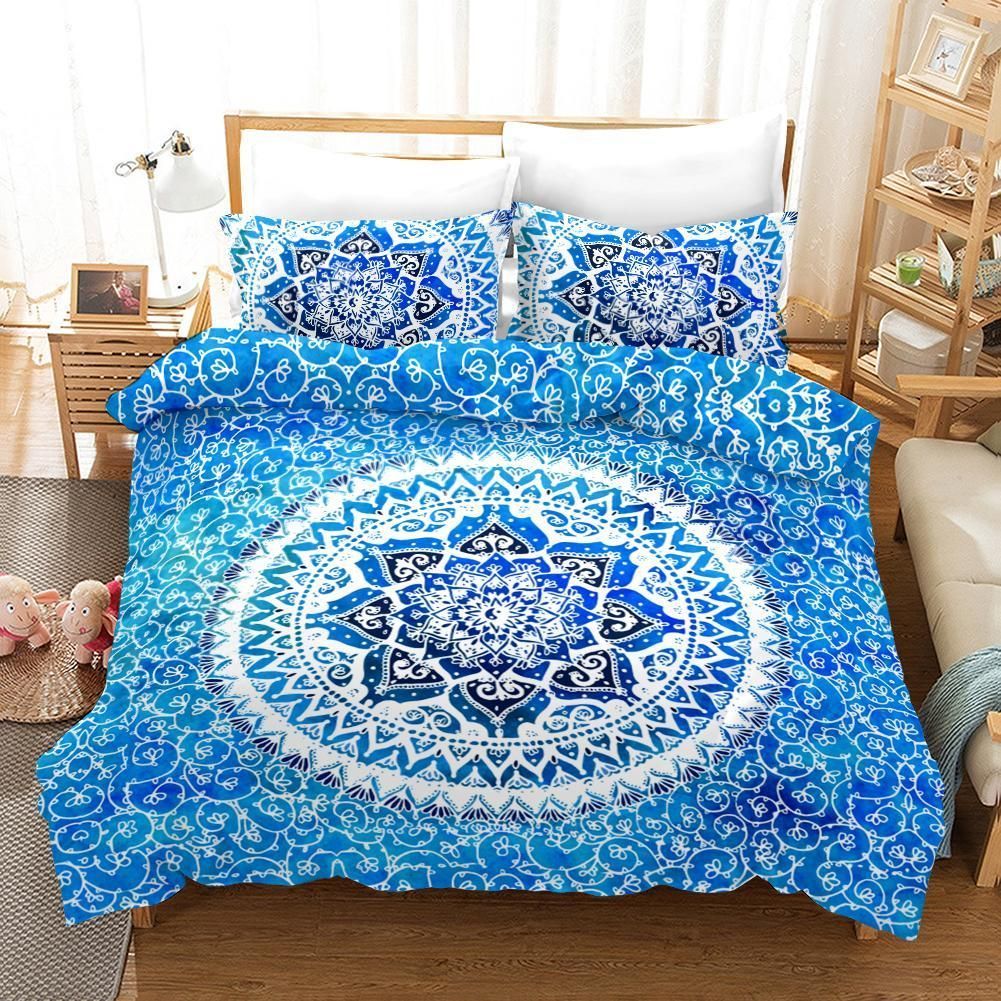 3D Blue Bohemian Elephant Bedding Set Bedroom Decor