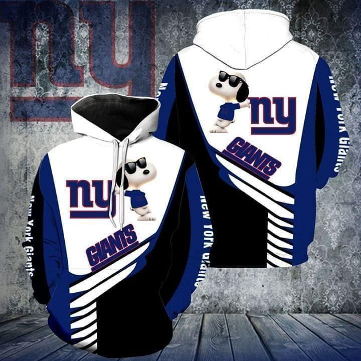 Snoopy New York Giants Pullover And Zippered Hoodie