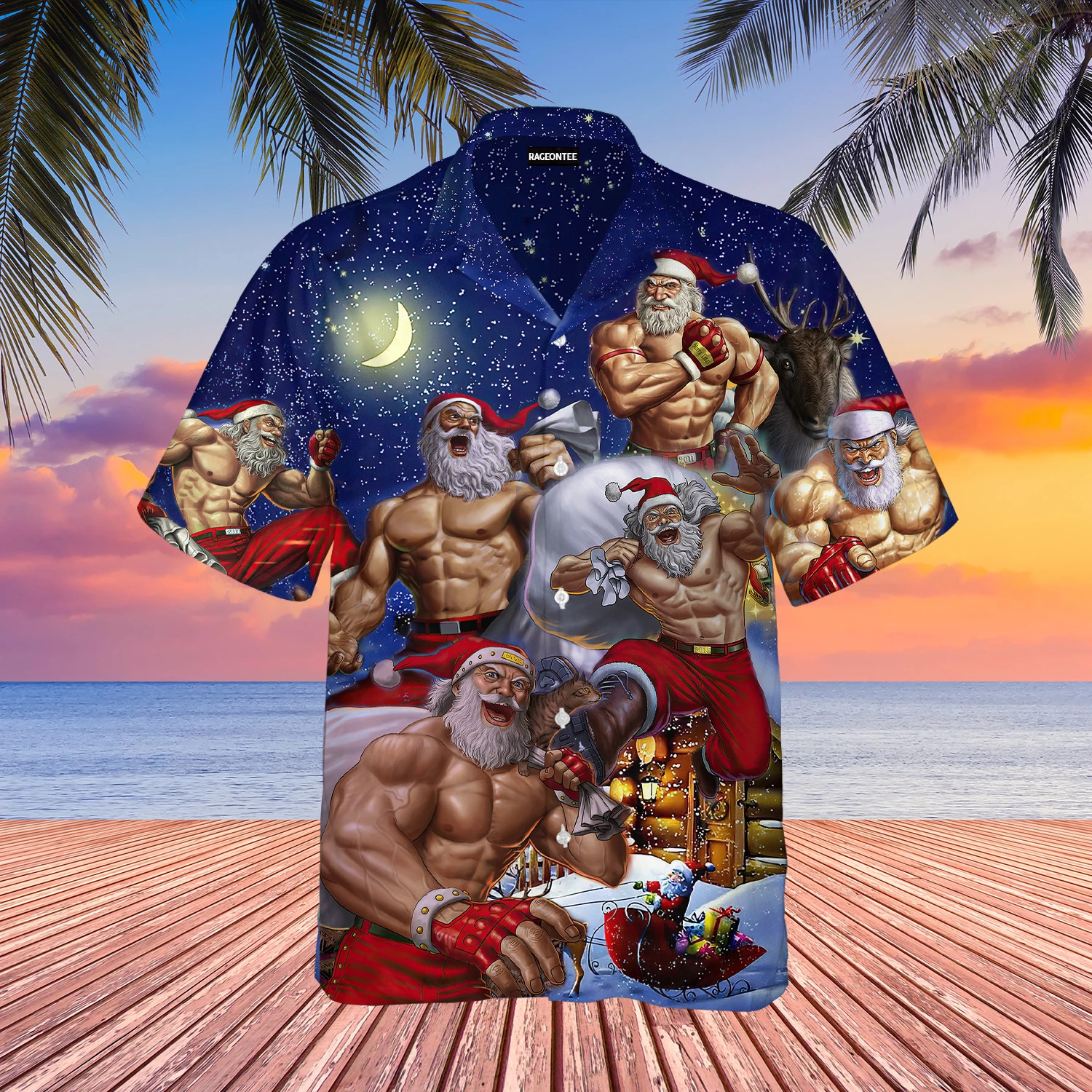No Lift No Gift Christmas Workout Santa Hawaiian Shirt  Unisex  Adult  Wt1024