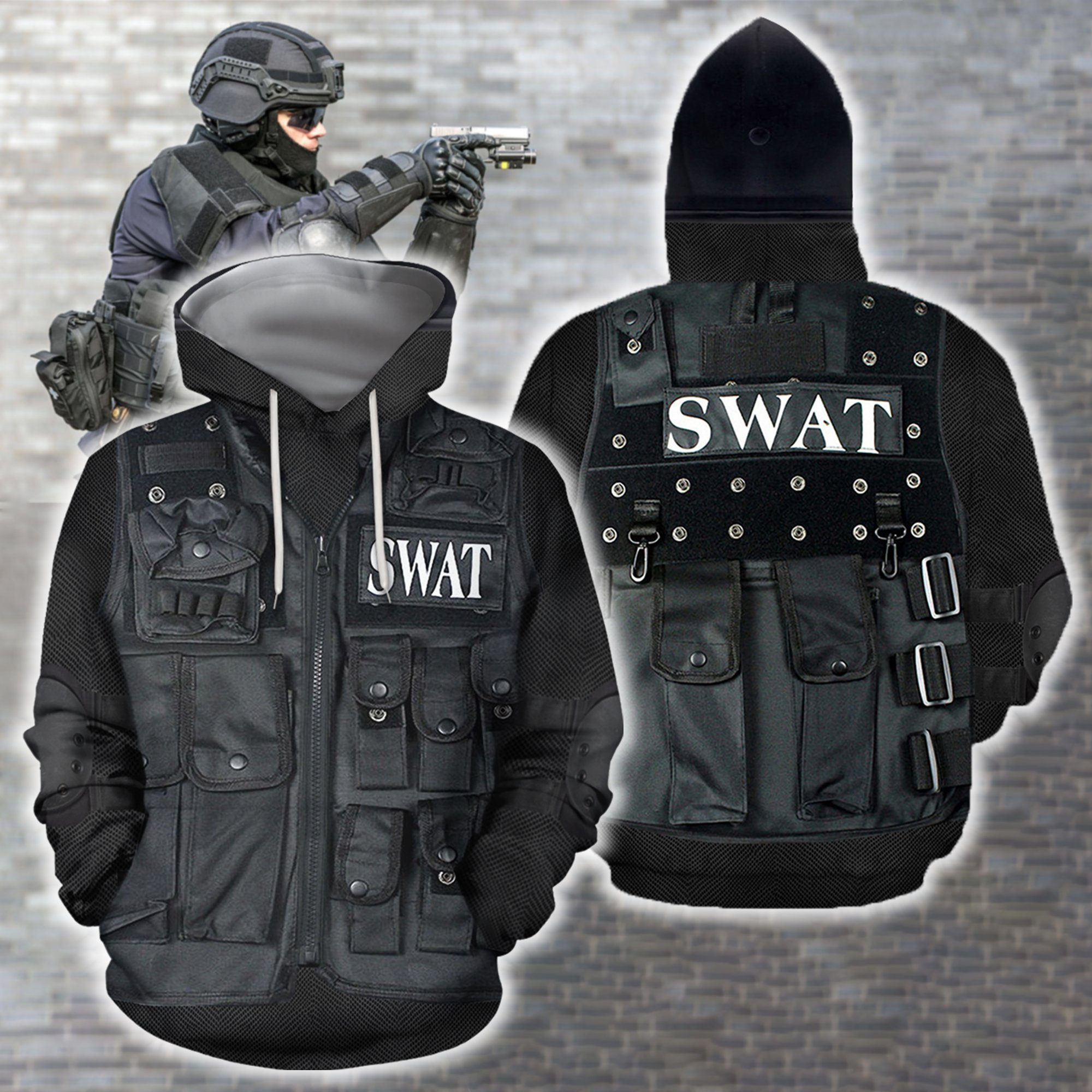 3D All Over Printed U.S Swat Team Uniform