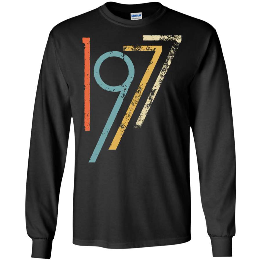 CuteComfy Vintage Graphic 1977 Numbers 40th Birthday LS shirt/Hoodie/Sweatshirt