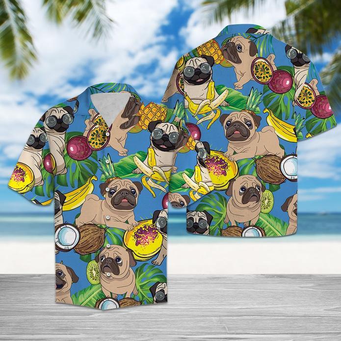 Pug Love Fruit Aloha Hawaii Shirt For Men Women Ha3029