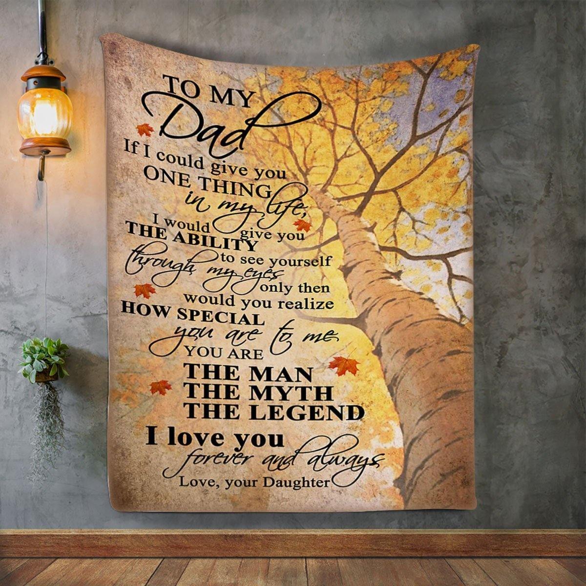 To My Dad  – Best Idea Gift From Mom, Gift For Home Decor, Gift For Family  – Fleece Blanket