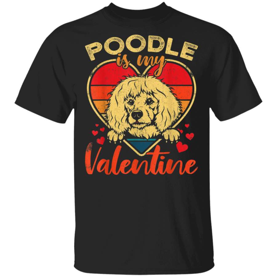 Vintage Heart Poodle Is My Valentine Gifts For Dog Tshirt