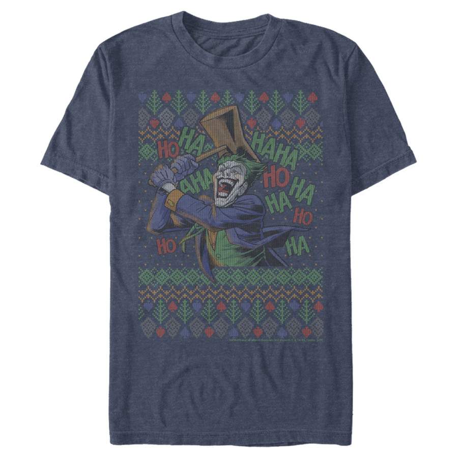 Batman Men’s Ugly Christmas Joker Hammer  T Shirt