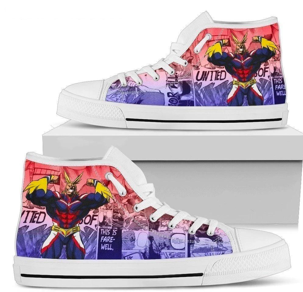 All Might My Hero Academia Sneakers High Top Shoes Anime Nh09