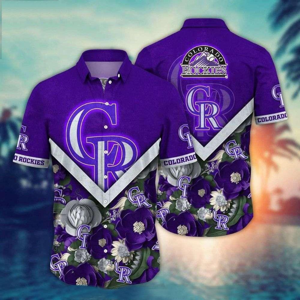Colorado Rockies Floral Elegance Hawaiian Shirt