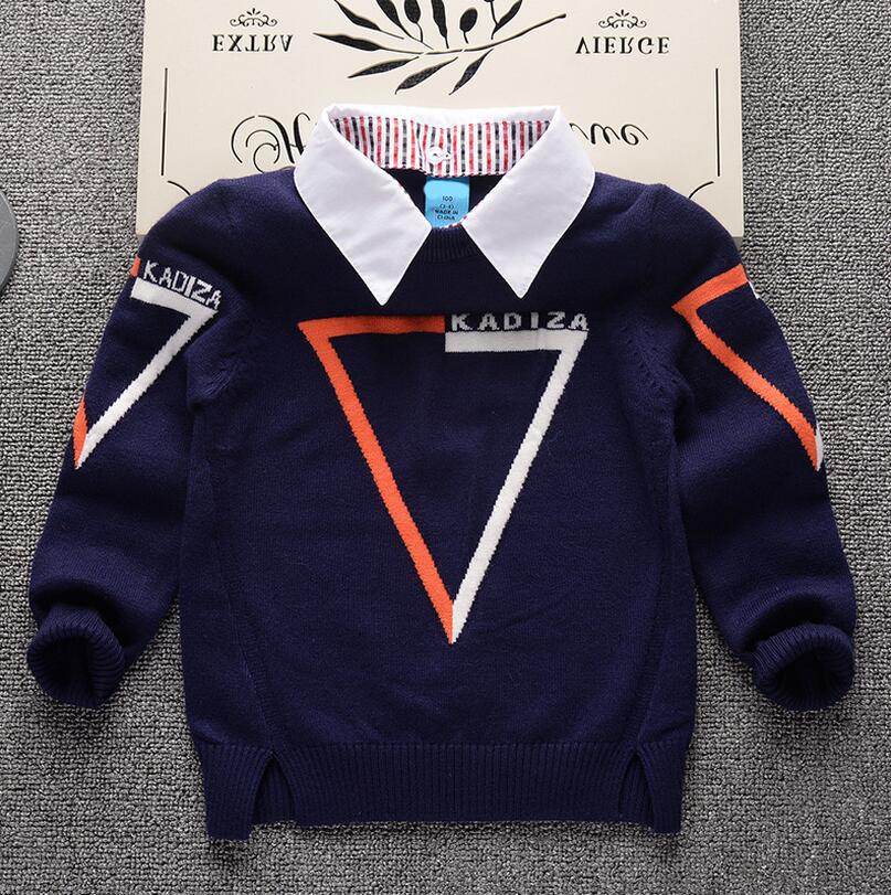 2022 Shirt collar Boys Sweaters Baby stripe Pullover Knit Kids Clothes Autumn Winter New Children Sweaters Boy Clothing School alx