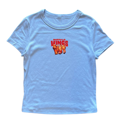 Three Buffalo Wings Women   s Baby Rib Ladies Tee Shirt Outfit  For Men  For Women