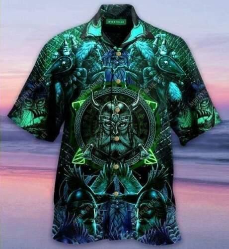 Valhalla Viking Aloha Hawaiian Shirt Colorful Short Sleeve Summer Beach Casual Shirt For Men And Women