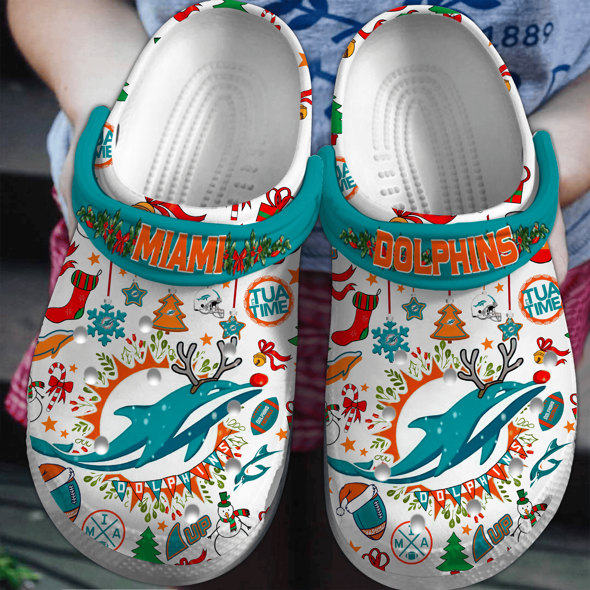 Miami Dolphins NFL Sport Crocss Crocband Clogs Shoes Comfortable For Men Women and Kids