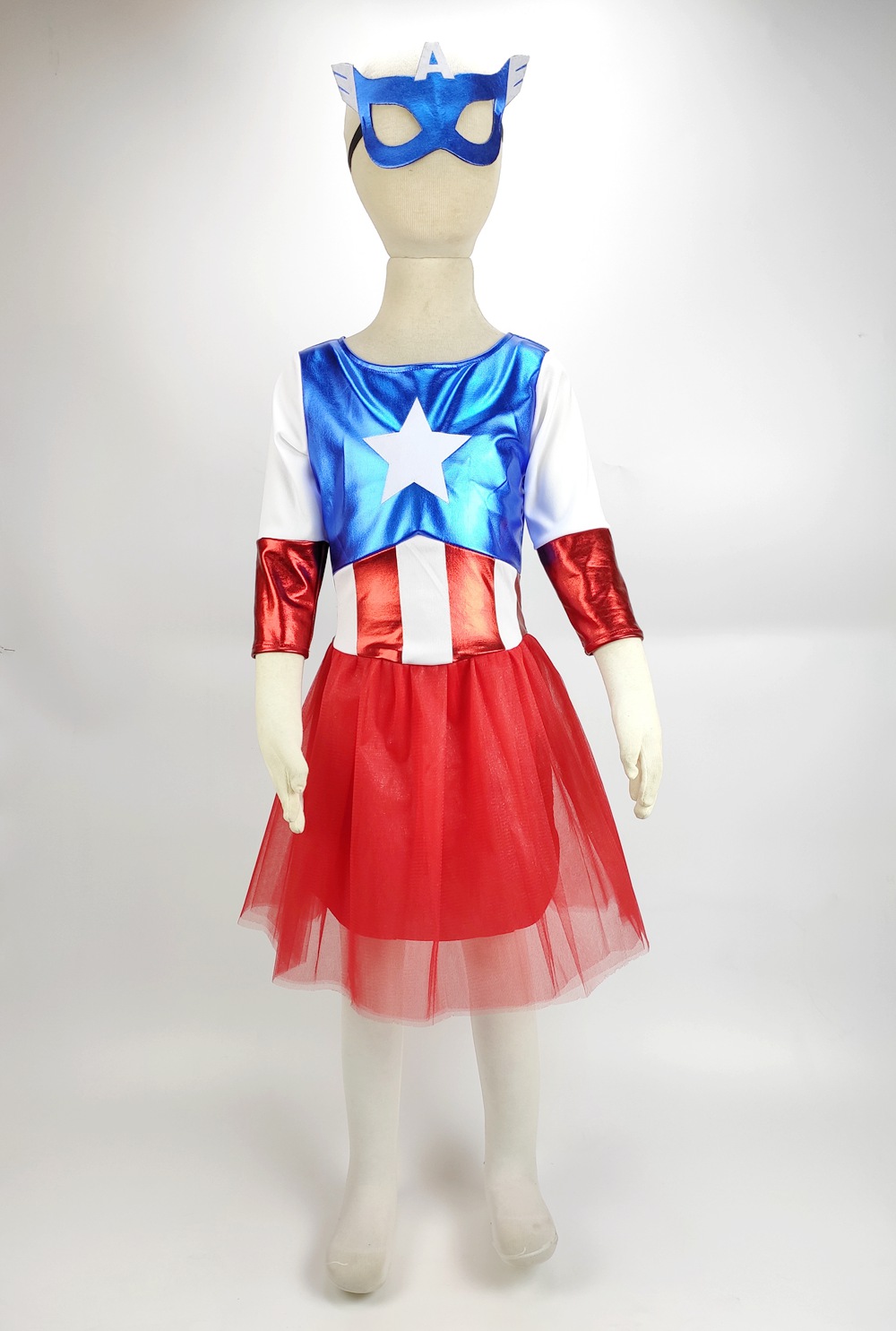 SuperHero Girls Dress Costume for Kids TuTu Dress Halloween Costume (3-9Years) Captain Girls Party Dress alx